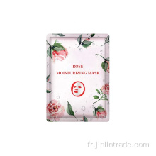 Masque facial pour feuille de raffermissement hydratant masque de visage rose